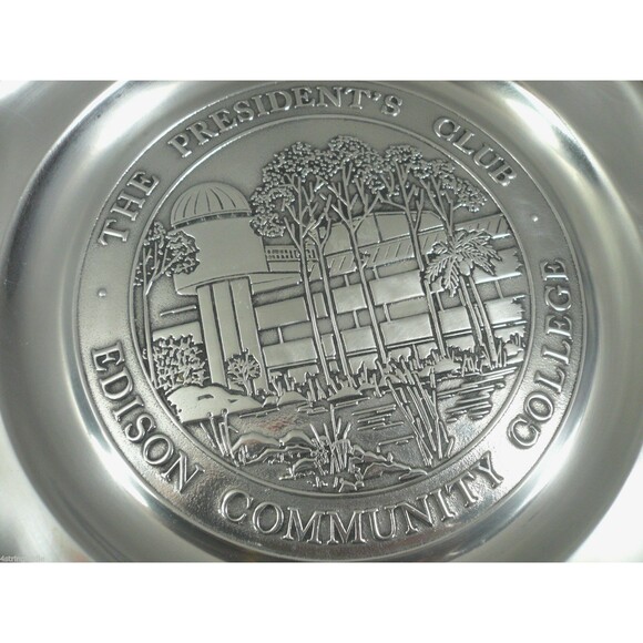 Wilton Armetale President's Club Edison Community College 14" Queen Anne Plaque - Picture 2 of 5